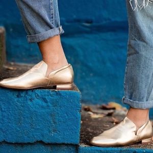 Kelsi Dagger Gold Loafers